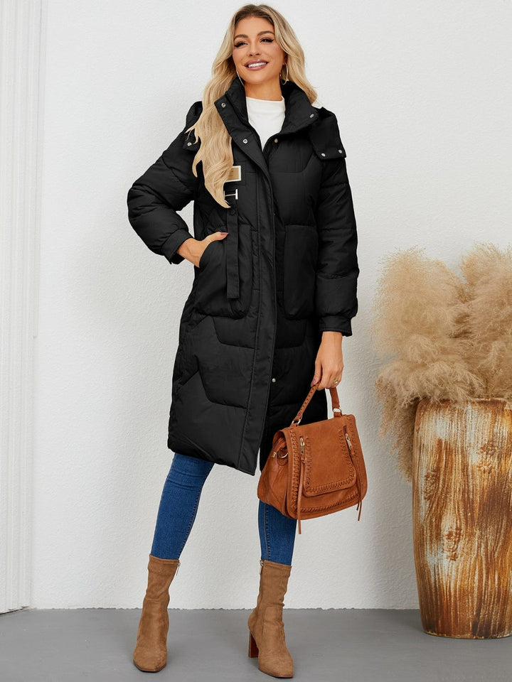 The802Gypsy coats and jackets GYPSY-Long Sleeve Longline Hooded Winter Coat