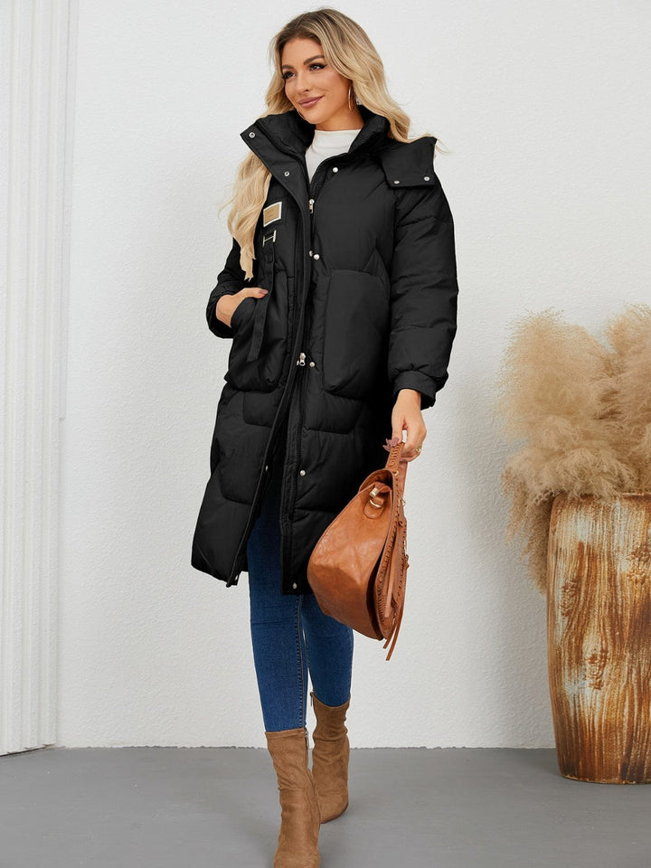 The802Gypsy coats and jackets GYPSY-Long Sleeve Longline Hooded Winter Coat