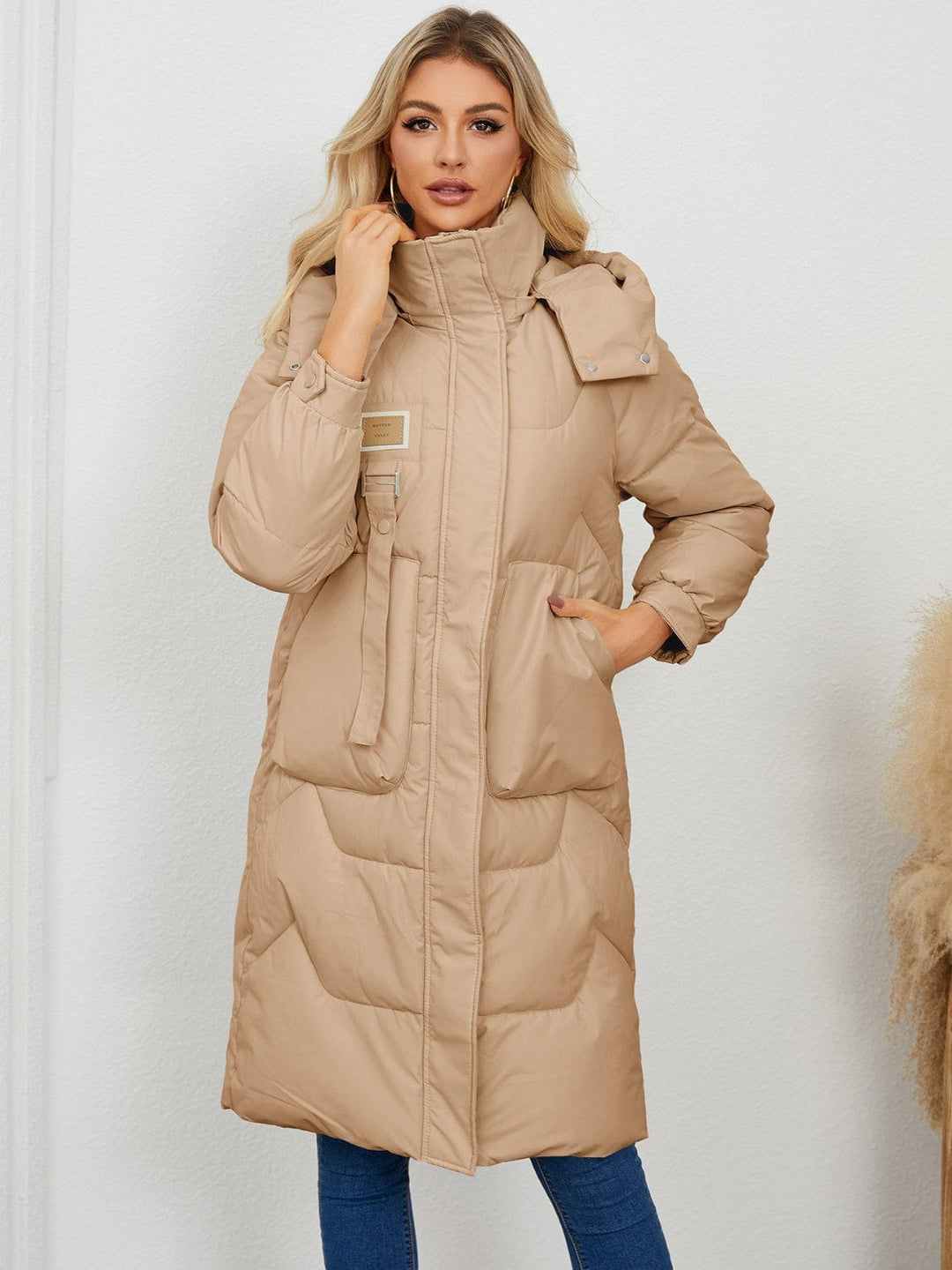 The802Gypsy coats and jackets GYPSY-Long Sleeve Longline Hooded Winter Coat