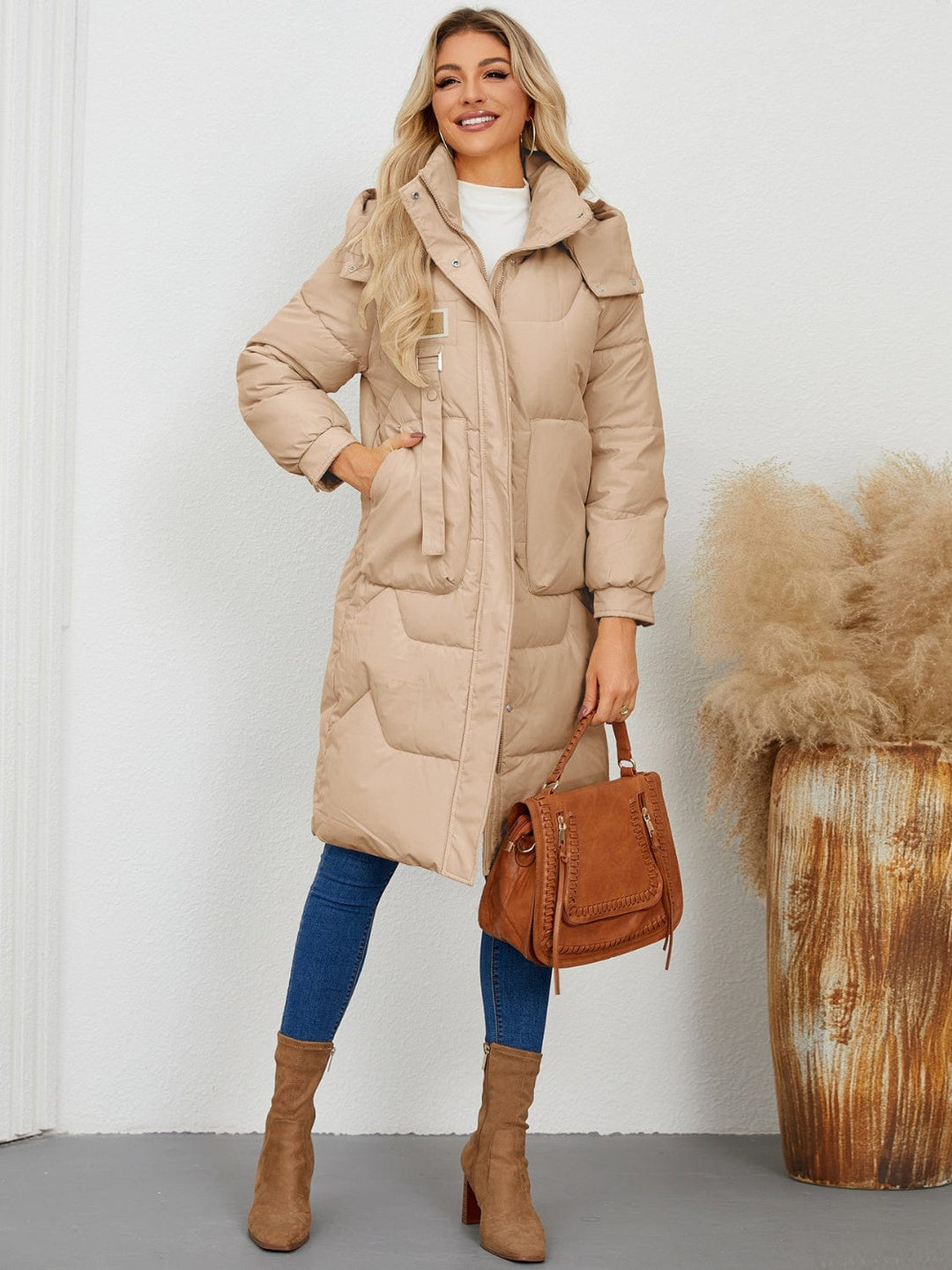 The802Gypsy coats and jackets GYPSY-Long Sleeve Longline Hooded Winter Coat