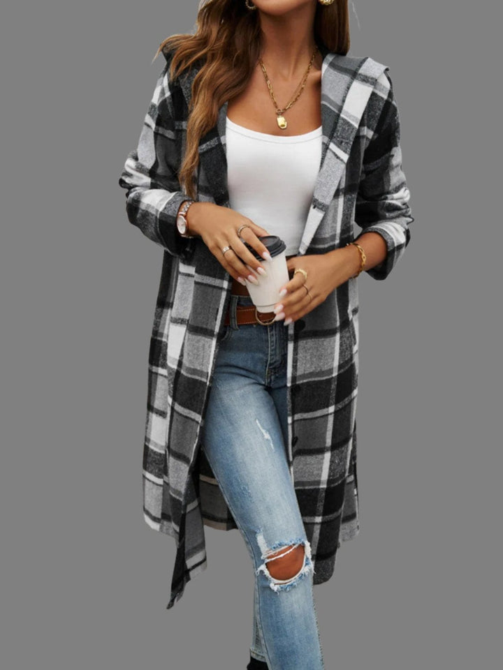 The802Gypsy coats and jackets GYPSY-Plaid Hooded Coat