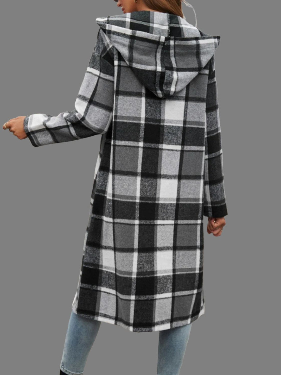 The802Gypsy coats and jackets GYPSY-Plaid Hooded Coat