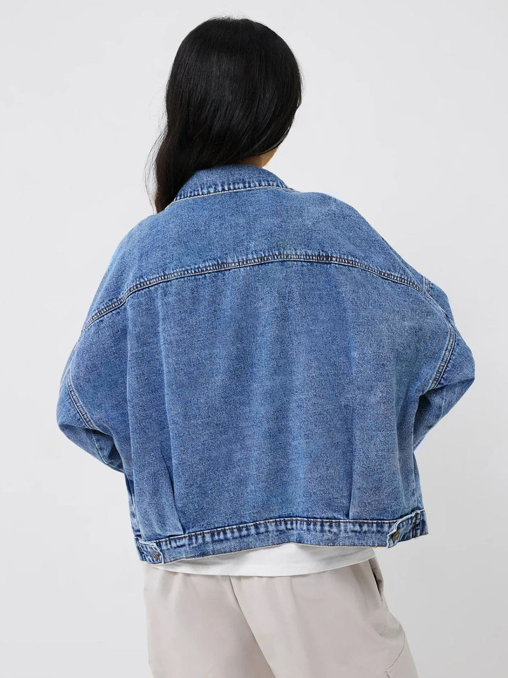 The802Gypsy coats and jackets GYPSY-Pocketed Button Up Long Sleeve Denim Shacket