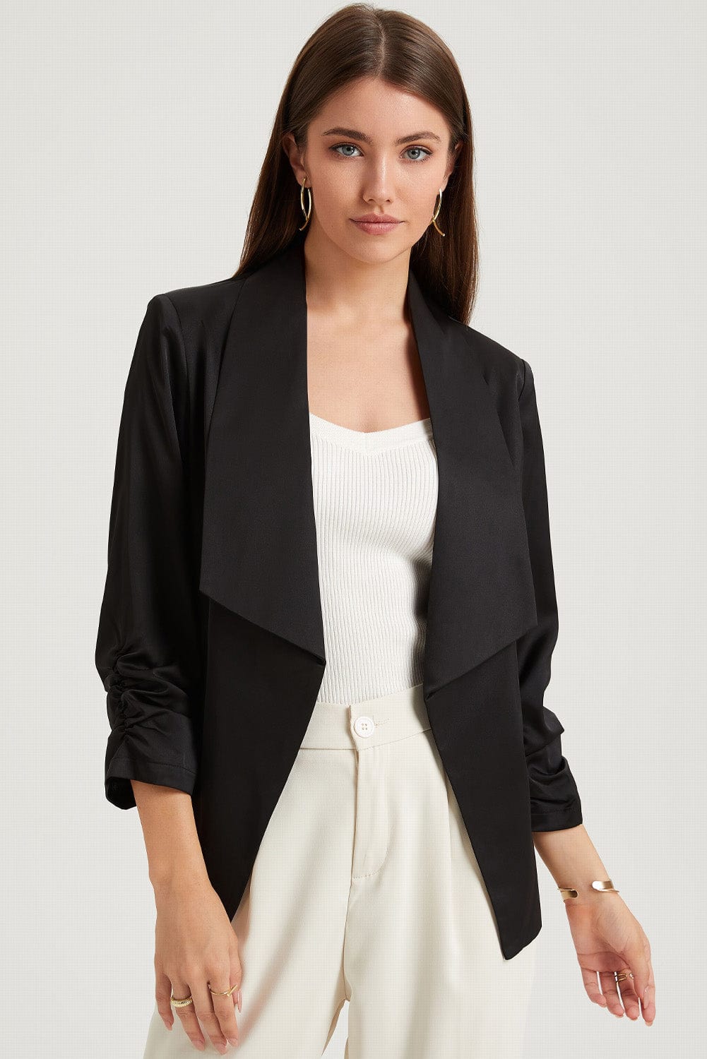 The802Gypsy  coats and jackets TRAVELING GYPSY-Office Styled Satin Blazer