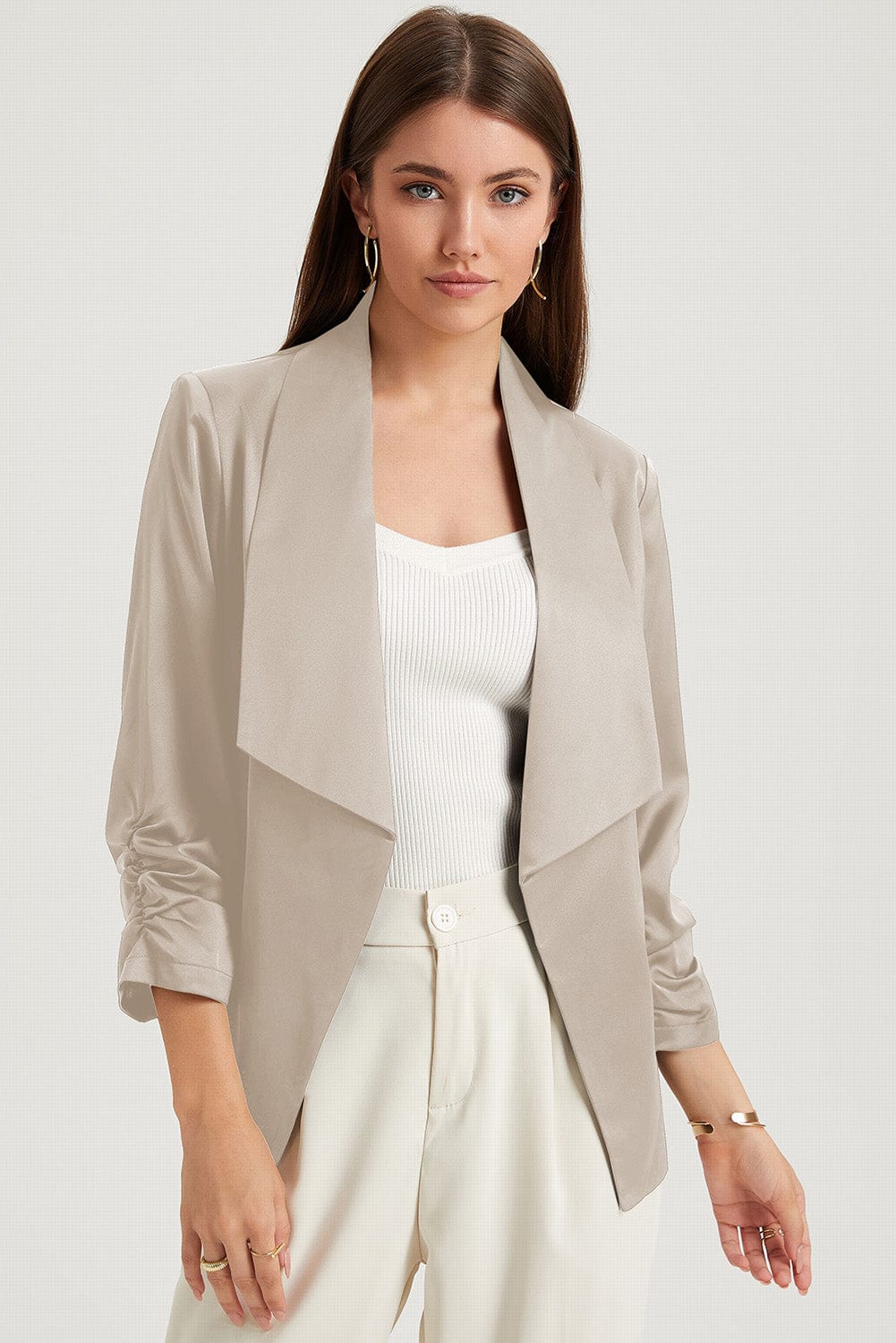 The802Gypsy  coats and jackets TRAVELING GYPSY-Office Styled Satin Blazer