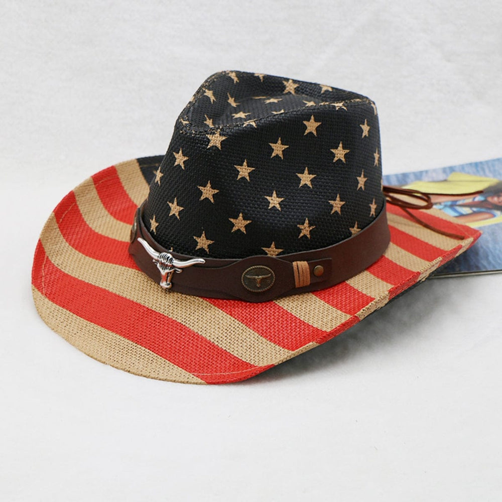 The802Gypsy.com women's hats Orange-Red / One Size GYPSY-US Flag Print Paper Cloth Hat
