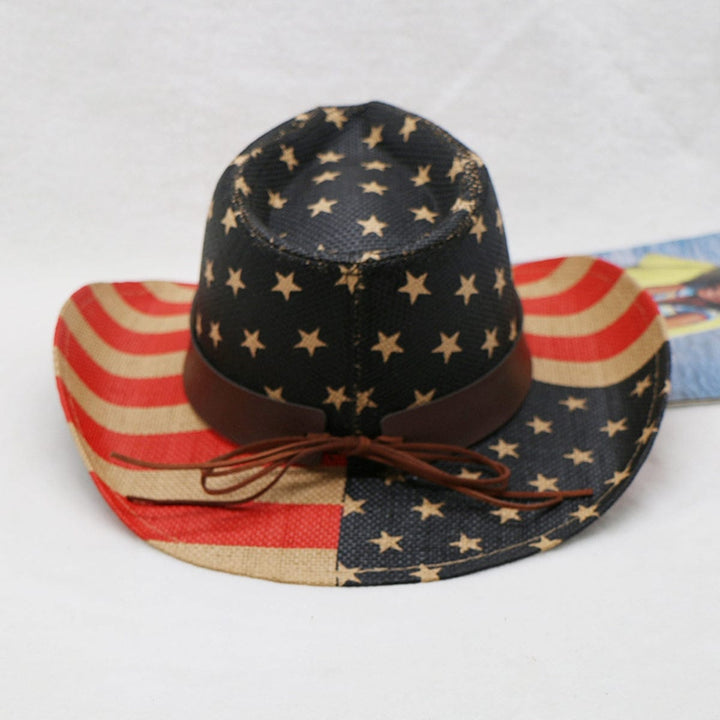 The802Gypsy.com women's hats Orange-Red / One Size GYPSY-US Flag Print Paper Cloth Hat