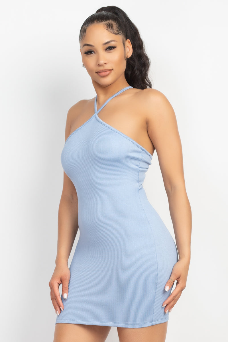 The802Gypsy  dress Blue / S ❤GYPSY LOVE-Ribbed Seamless Cut-out Dress
