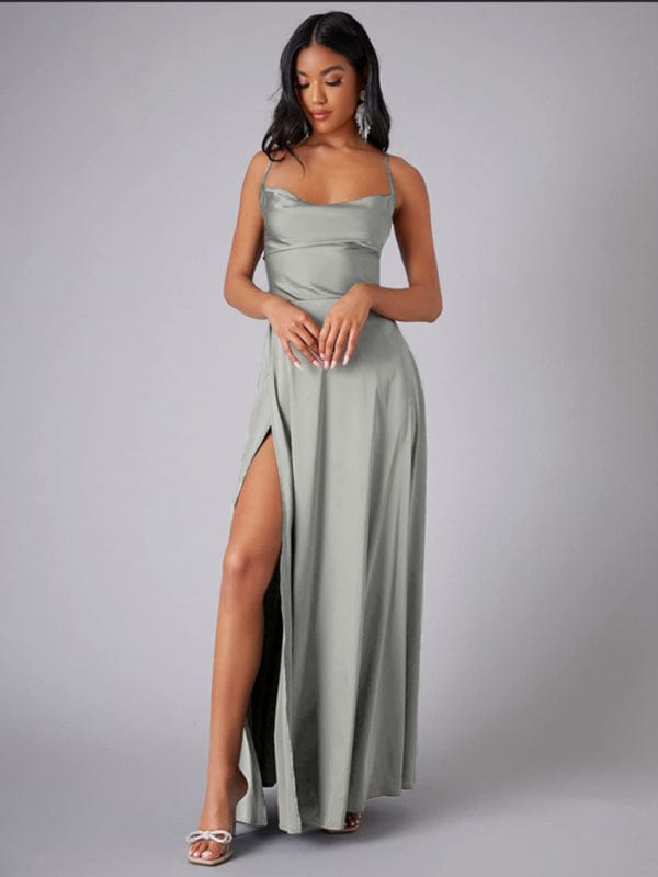 The802Gypsy dress/COCKTAIL DRESS Gray / S GYPSY GIRL-Backless Long Dress