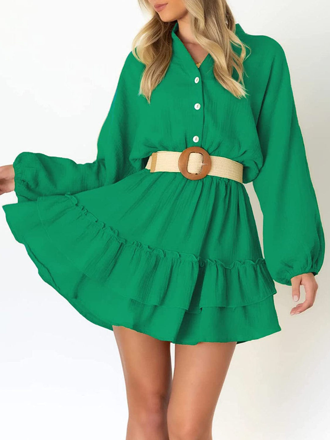 The802Gypsy DRESS/MINI DRESS GYPSY-Ruffled Balloon Sleeve Mini Dress