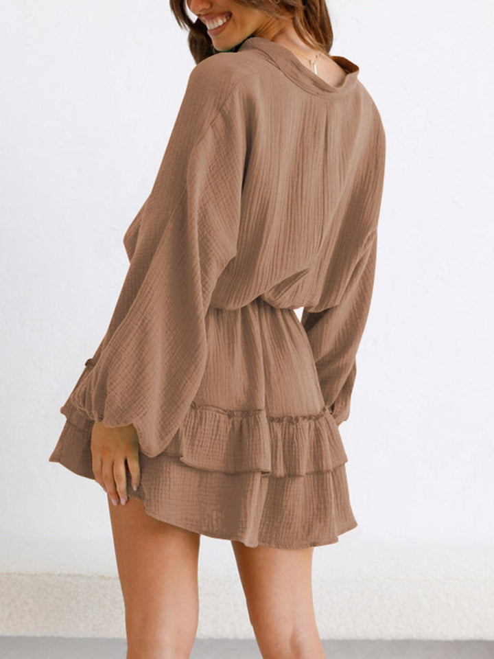 The802Gypsy DRESS/MINI DRESS GYPSY-Ruffled Balloon Sleeve Mini Dress