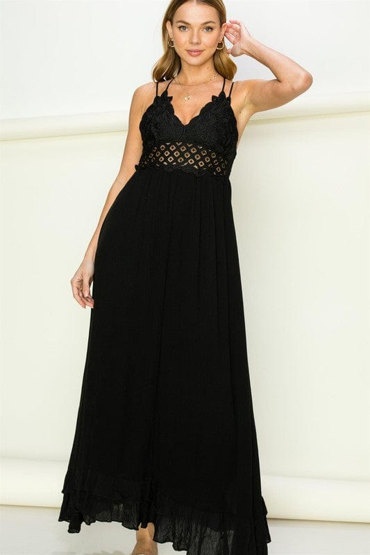 The802Gypsy Dresses BLACK / S ❤️GYPSY FOX-HYFVE-Bustier Lace Maxi Dress