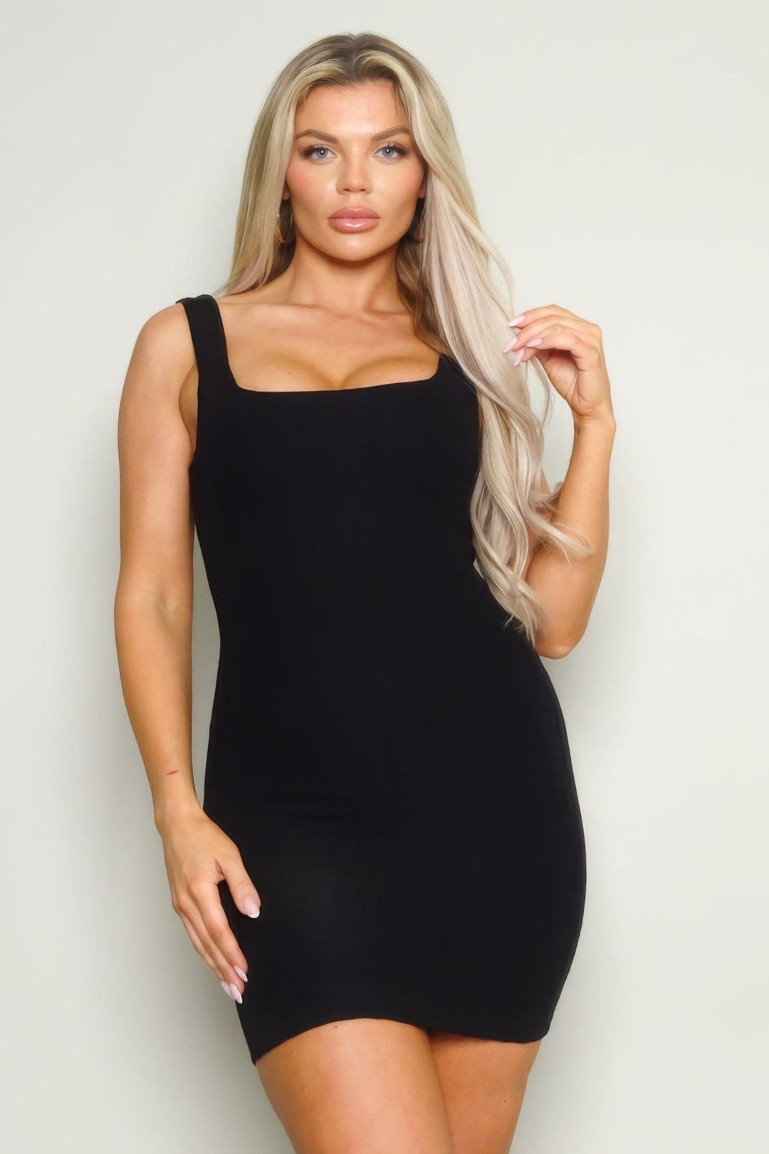 The802Gypsy  Dresses Black / S ❤️GYPSY LOVE-Sleeveless Square Neck Knit Mini Dress