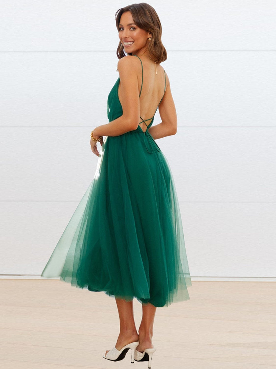 The802Gypsy Dresses/Evening Dresses GYPSY-Backless Crisscross Sleeveless Midi Dress