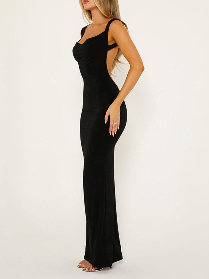 The802Gypsy Dresses GYPSY-Backless Wide Strap Maxi Dress