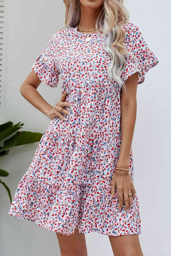 The802Gypsy Dresses Gypsy-Floral Flounce Sleeve Tiered Dress