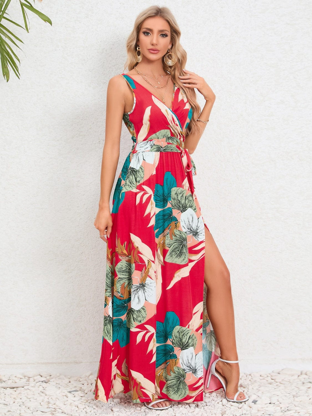 The802Gypsy Dresses GYPSY-Floral Maxi With Side Slit