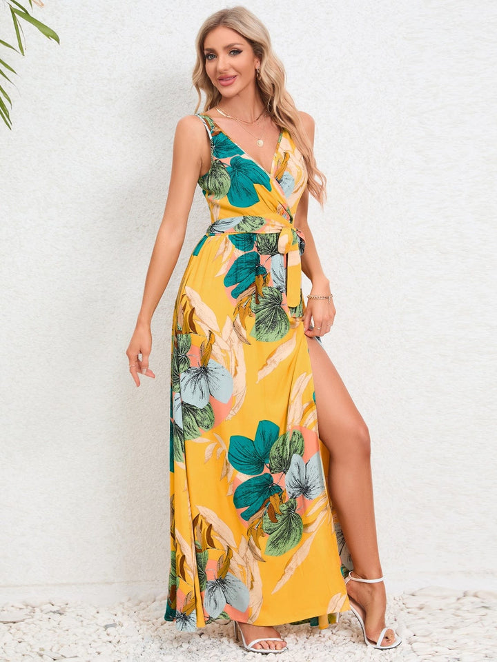 The802Gypsy Dresses GYPSY-Floral Maxi With Side Slit