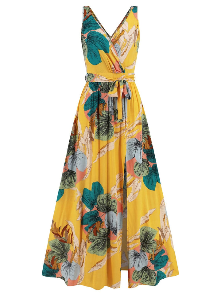 The802Gypsy Dresses GYPSY-Floral Maxi With Side Slit