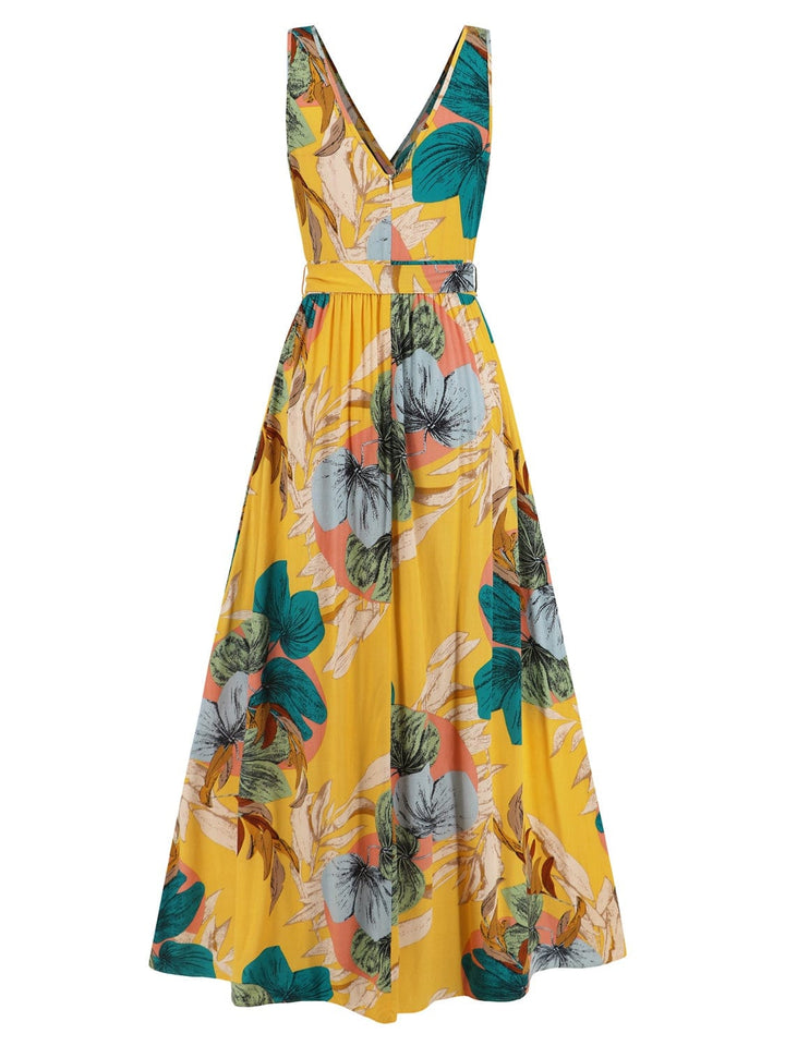 The802Gypsy Dresses GYPSY-Floral Maxi With Side Slit