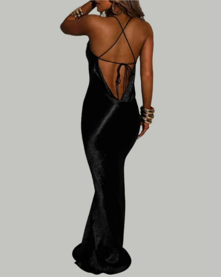 The802Gypsy Dresses GYPSY GIRL-Backless Sexy Swing Neck Evening Dress