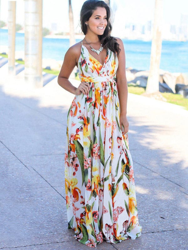 The802Gypsy Dresses GYPSY GIRL-Printed Maxi Style Beach Dress