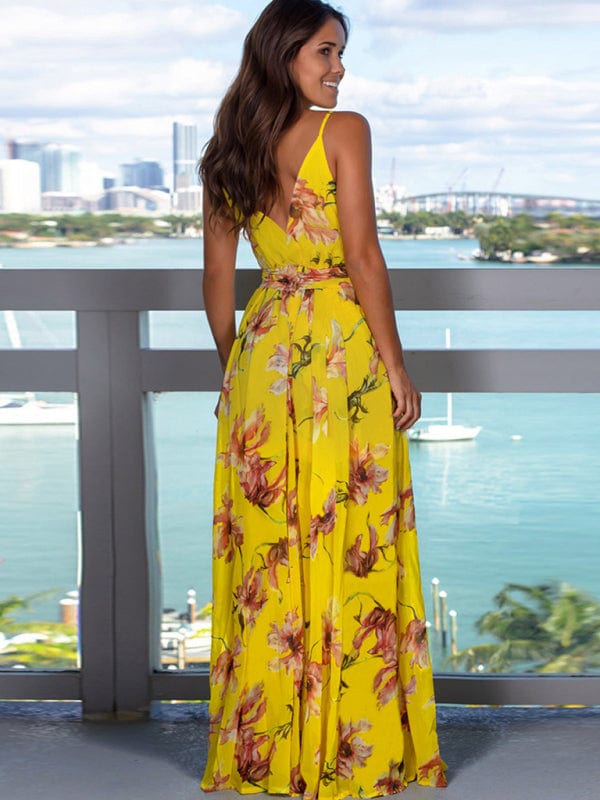 The802Gypsy Dresses GYPSY GIRL-Printed Maxi Style Beach Dress