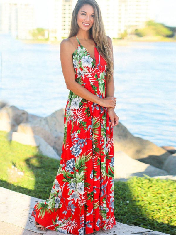 The802Gypsy Dresses GYPSY GIRL-Printed Maxi Style Beach Dress