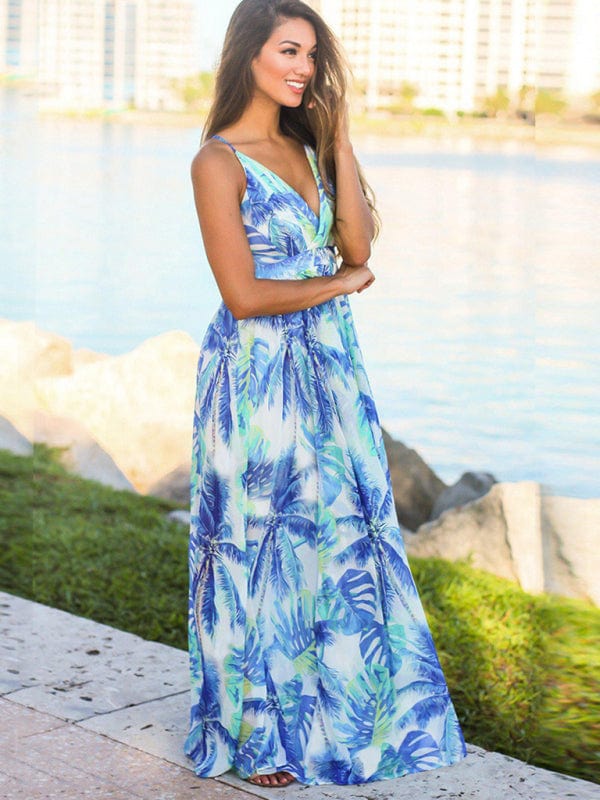 The802Gypsy Dresses GYPSY GIRL-Printed Maxi Style Beach Dress