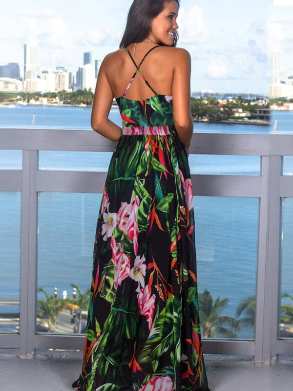 The802Gypsy Dresses GYPSY GIRL-Printed Maxi Style Beach Dress