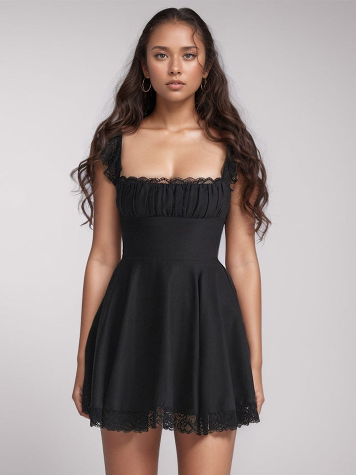 The802Gypsy Dresses GYPSY-Lace Detail Cap Sleeve Mini Dress