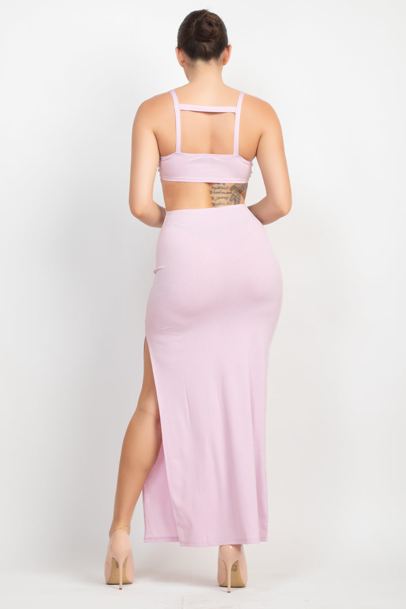 The802Gypsy  Dresses ❤GYPSY LOVE-Cutout Side Slit Maxi Dress