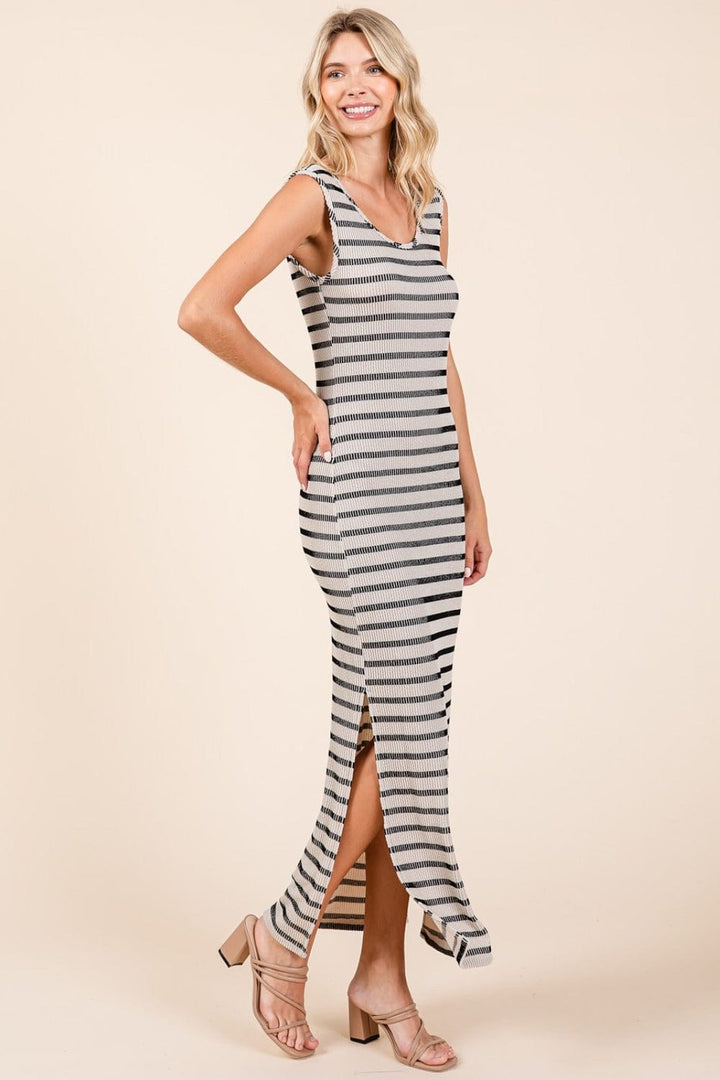 The802Gypsy Dresses ❤️GYPSY-Mittoshop-Striped Scoop Neck Sleeveless Maxi Dress