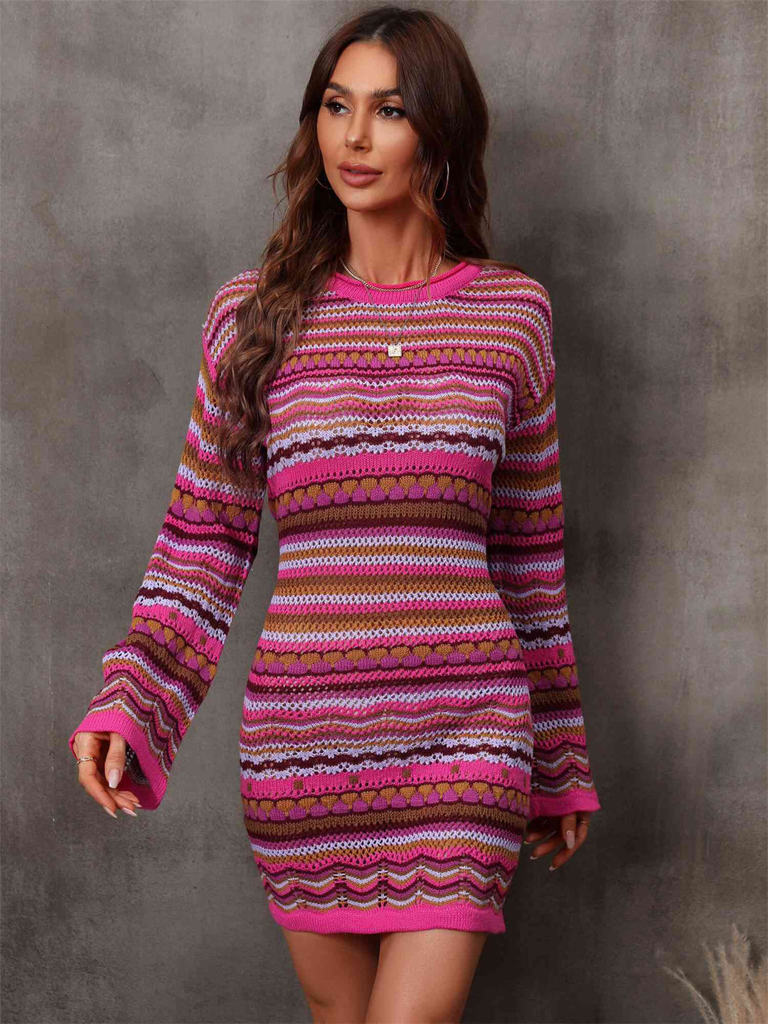 The802Gypsy Dresses GYPSY-Multicolored Sweater Dress