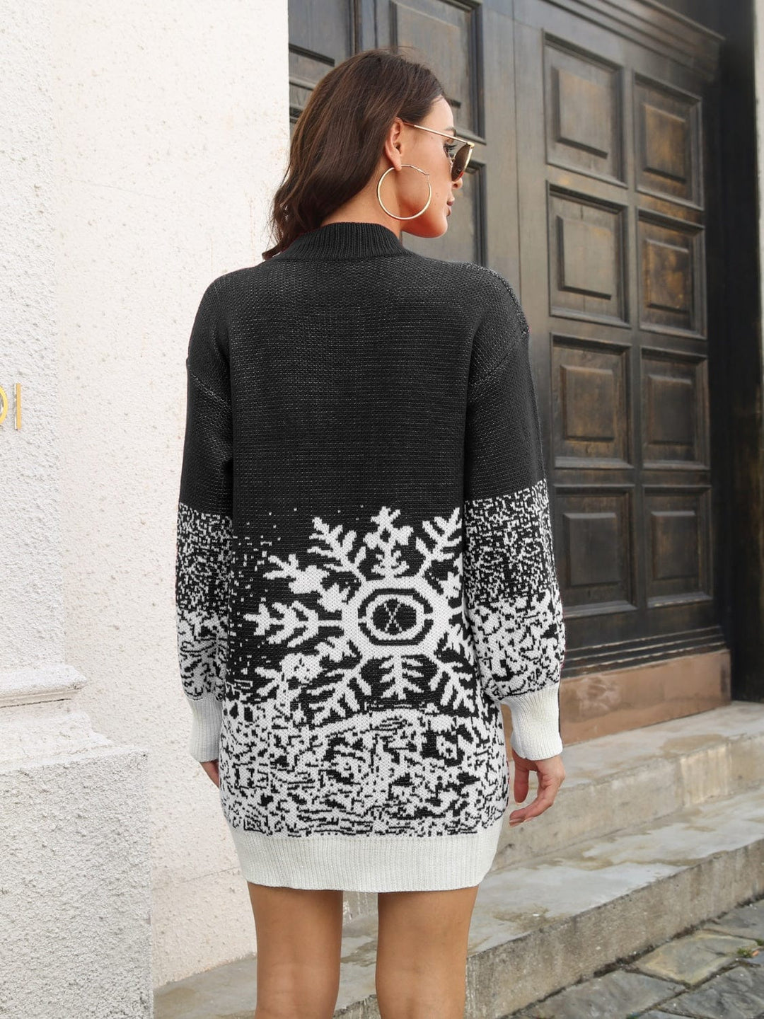 The802Gypsy dresses GYPSY-Snowflake Pattern Sweater Dress