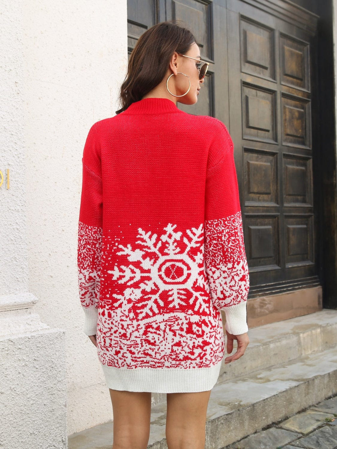 The802Gypsy dresses GYPSY-Snowflake Pattern Sweater Dress