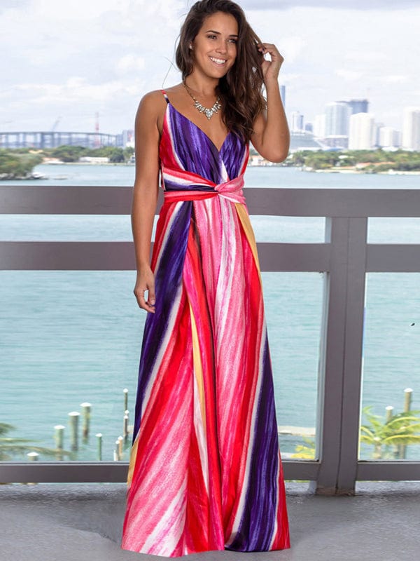 The802Gypsy Dresses Rose viole / S GYPSY GIRL-Printed Maxi Style Beach Dress