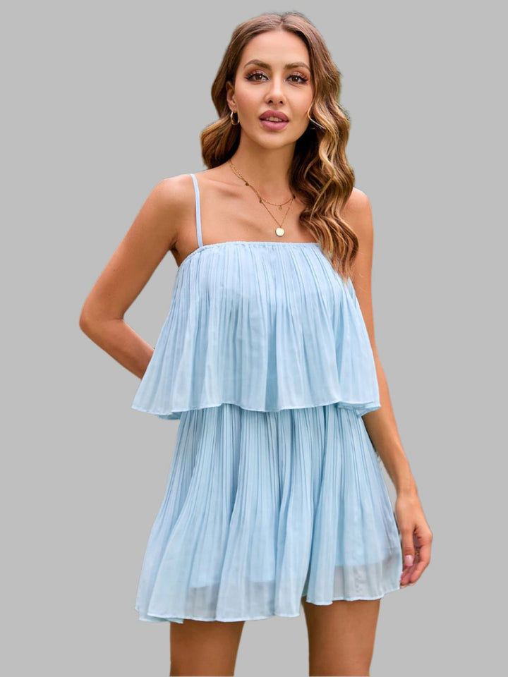 The802Gypsy Dresses Sky Blue / S GYPSY-Layered Mini Cami Dress