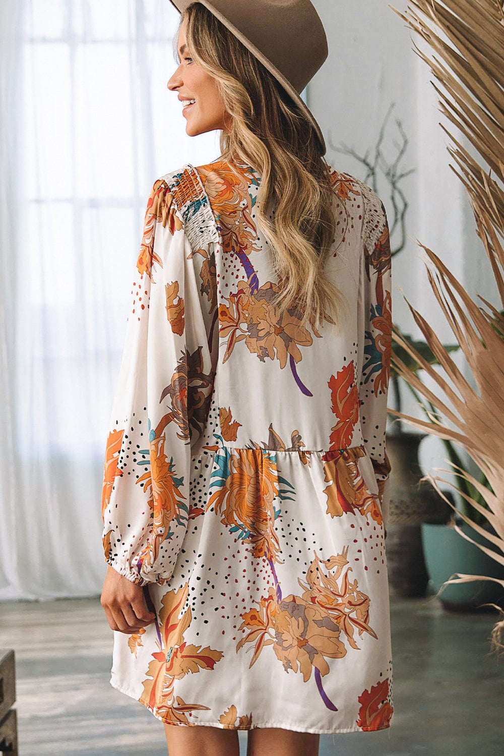 The802Gypsy  Dresses TRAVELING GYPSY-Floral Empire Waist Shift Dress