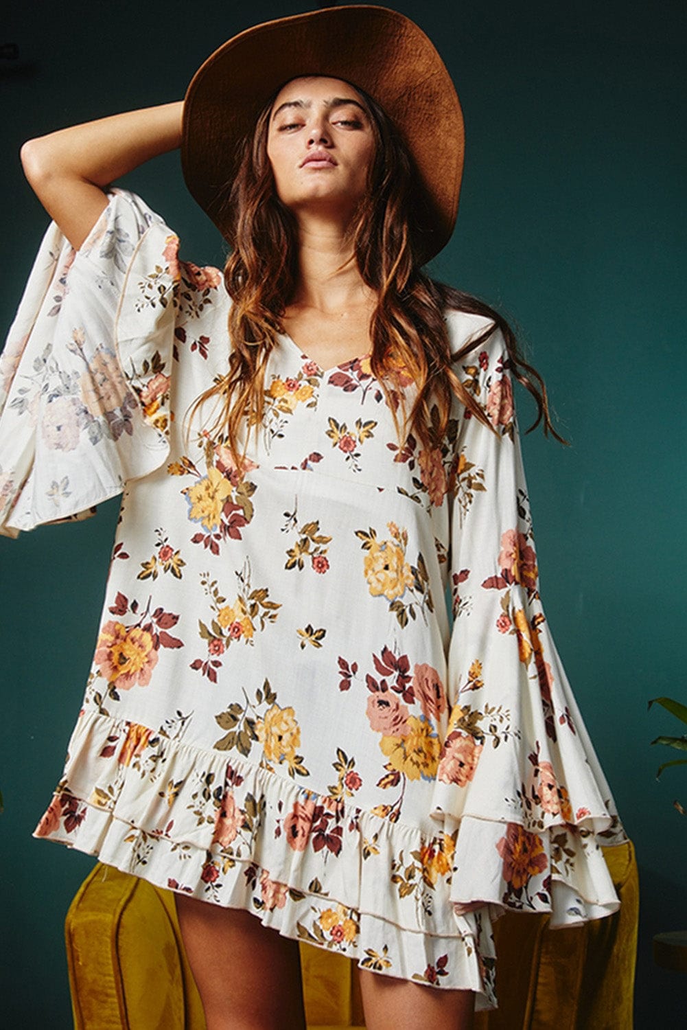 The802Gypsy  Dresses TRAVELING GYPSY-Floral Mini Dress