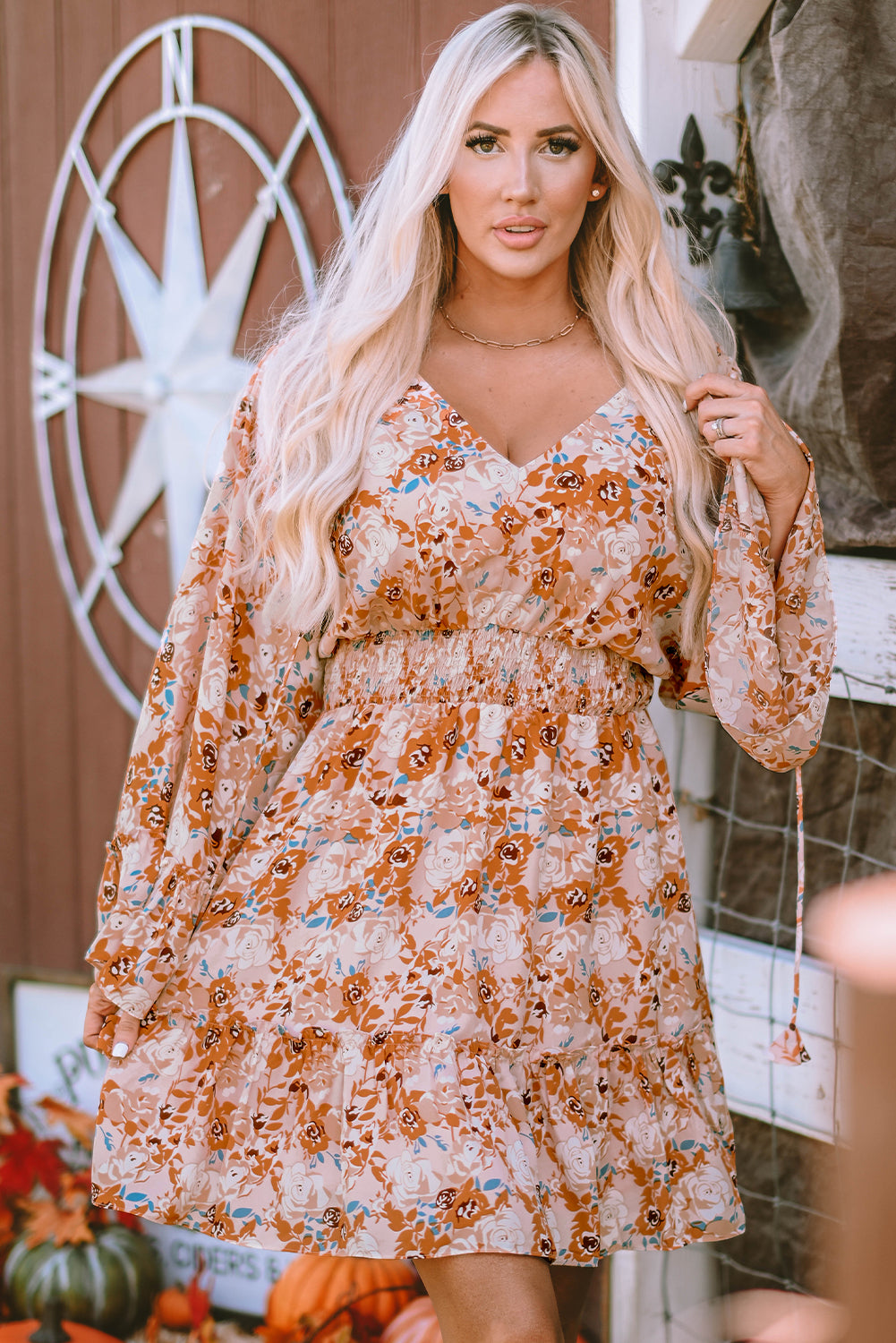 The802Gypsy  Dresses TRAVELING GYPSY-Floral Smocked Waist Dress