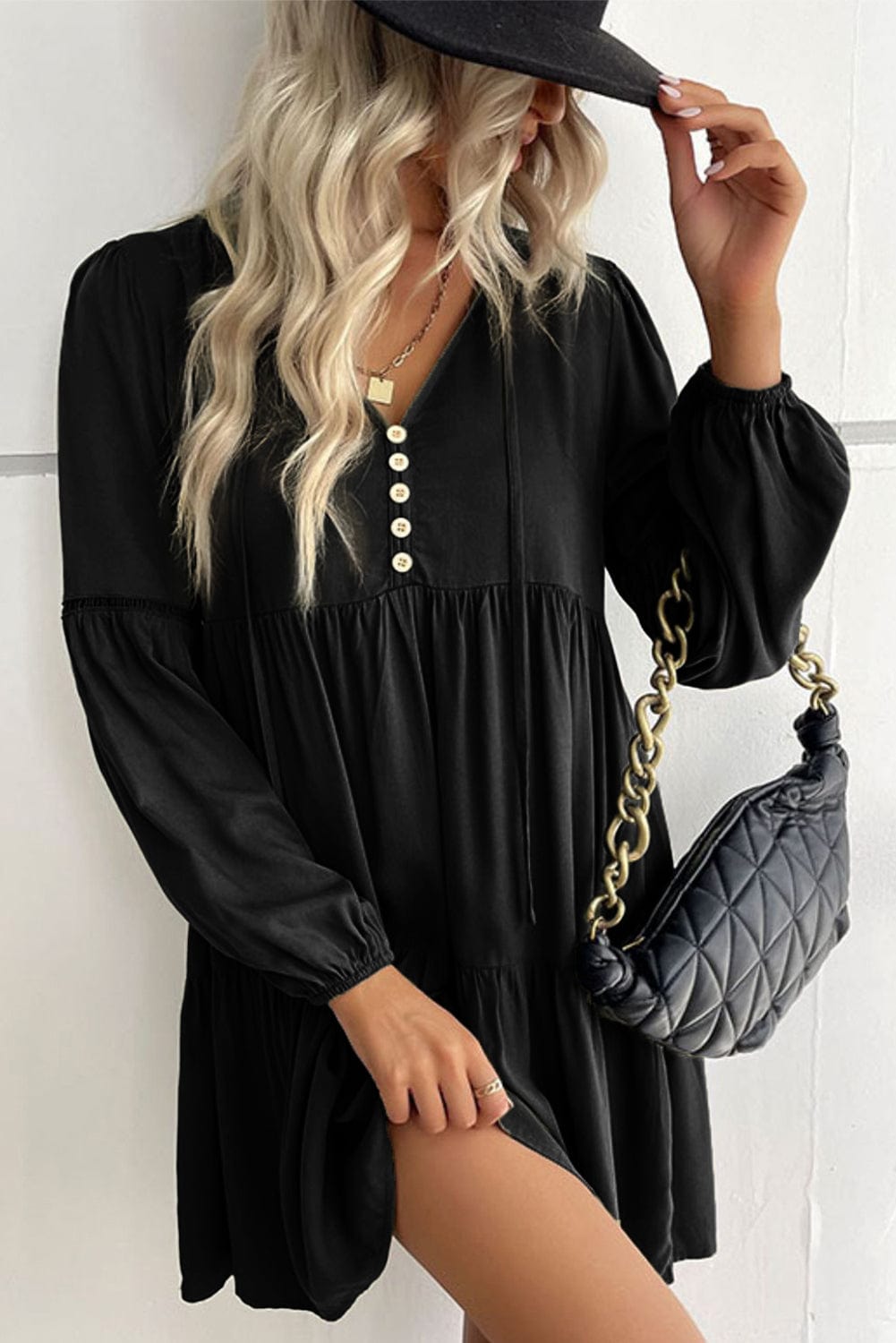 The802Gypsy  Dresses TRAVELING GYPSY-Puff Sleeve Mini Dress