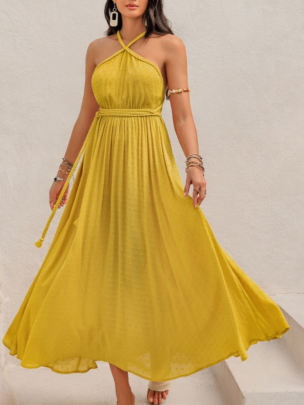 The802Gypsy Dresses YELLOW / S GYPSY-Backless Maxi Dress