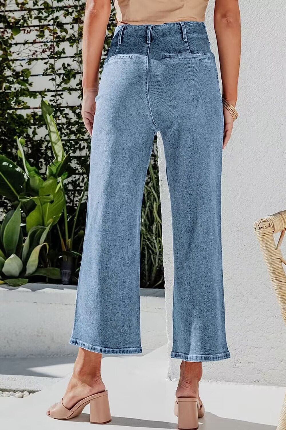 The802Gypsy-GYPSY Bottoms/Jeans GYPSY-Button Fly Cropped Wide Leg Jeans