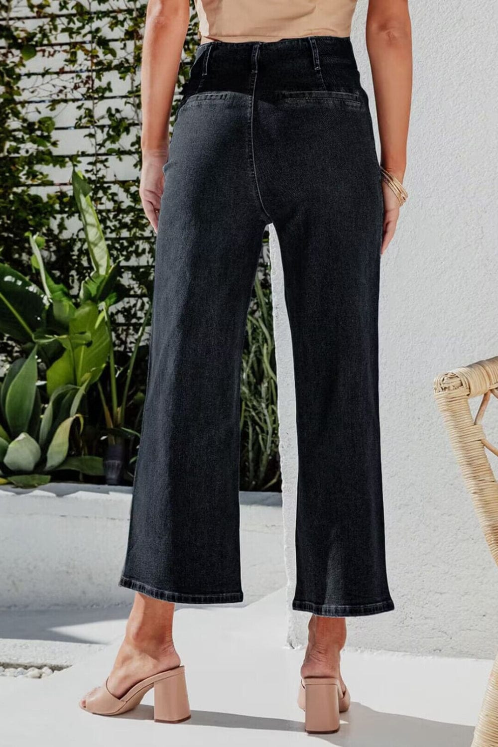 The802Gypsy-GYPSY Bottoms/Jeans GYPSY-Button Fly Cropped Wide Leg Jeans