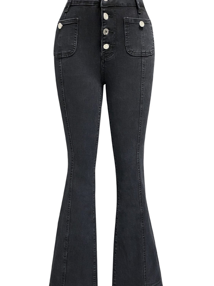 The802Gypsy-GYPSY Bottoms/Jeans GYPSY - Button Fly High Waist Flare Jeans