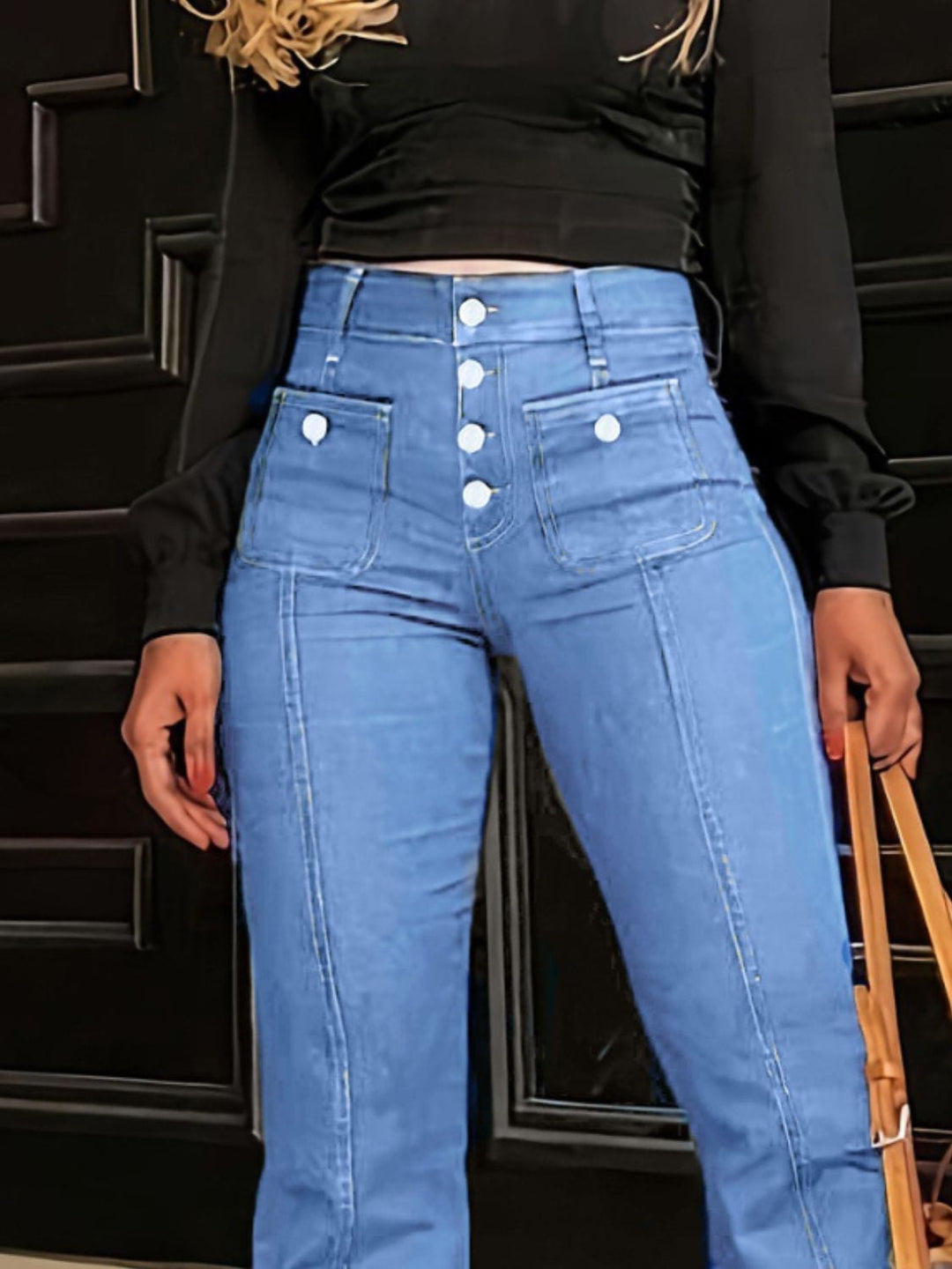 The802Gypsy-GYPSY Bottoms/Jeans GYPSY - Button Fly High Waist Flare Jeans