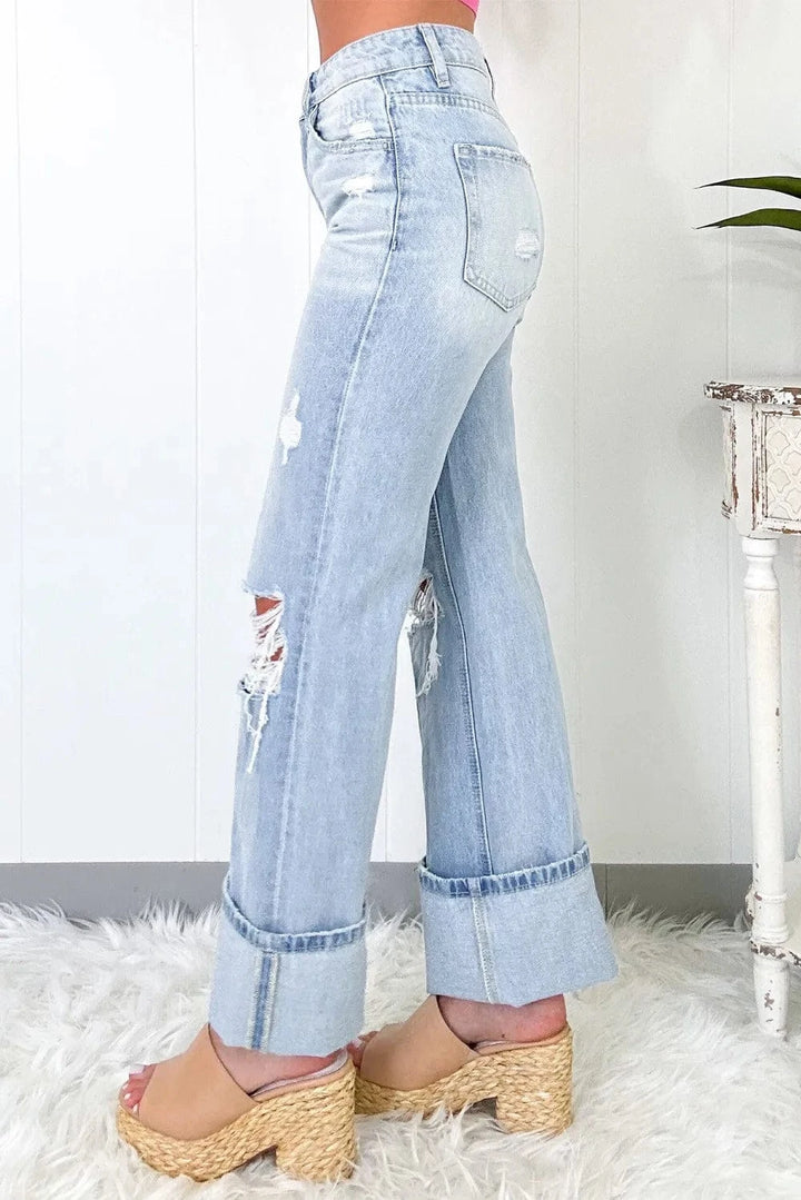 The802Gypsy-GYPSY Bottoms/Jeans GYPSY - Distressed High Waist Jeans with Pockets