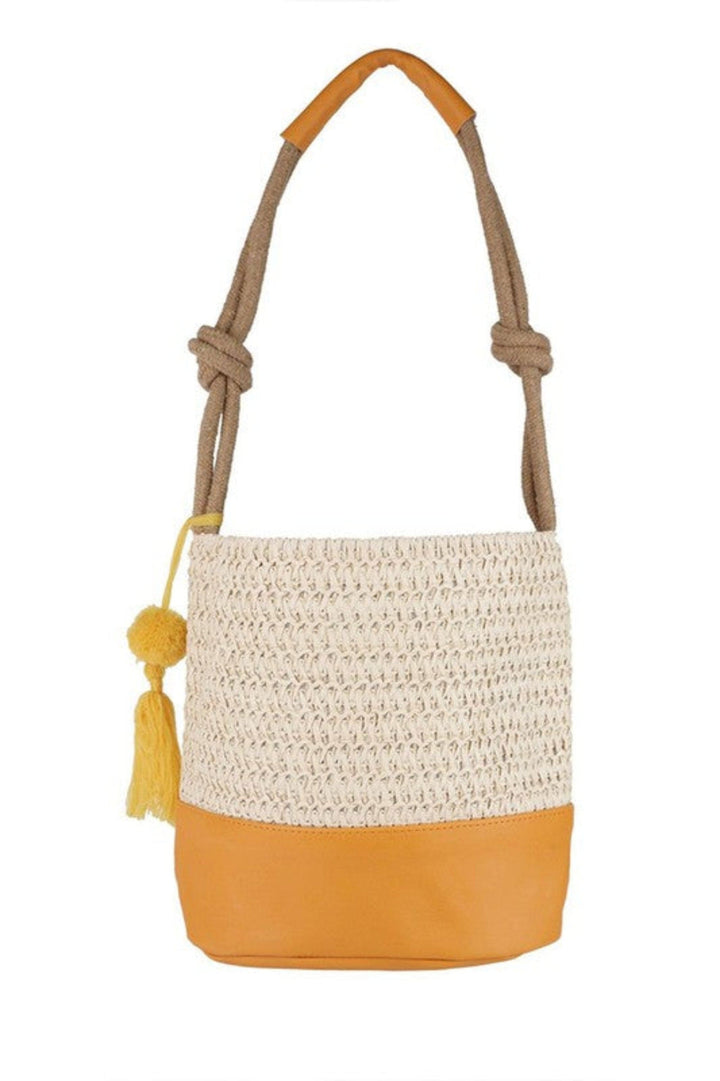 The802Gypsy-GYPSYFOX Shoes & Bags/Handbags Orange / O/S ❤️GYPSY FOX - Faux Straw Summer Bucket Bag by LA Jewelry Plaza