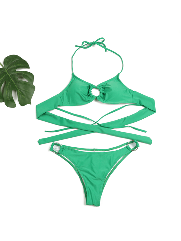 The802Gypsy-GypsyGirl Swimwear/Bikinis GYPSY GIRL - Solid Color Gathered Bikini Two-Piece Swimsuit